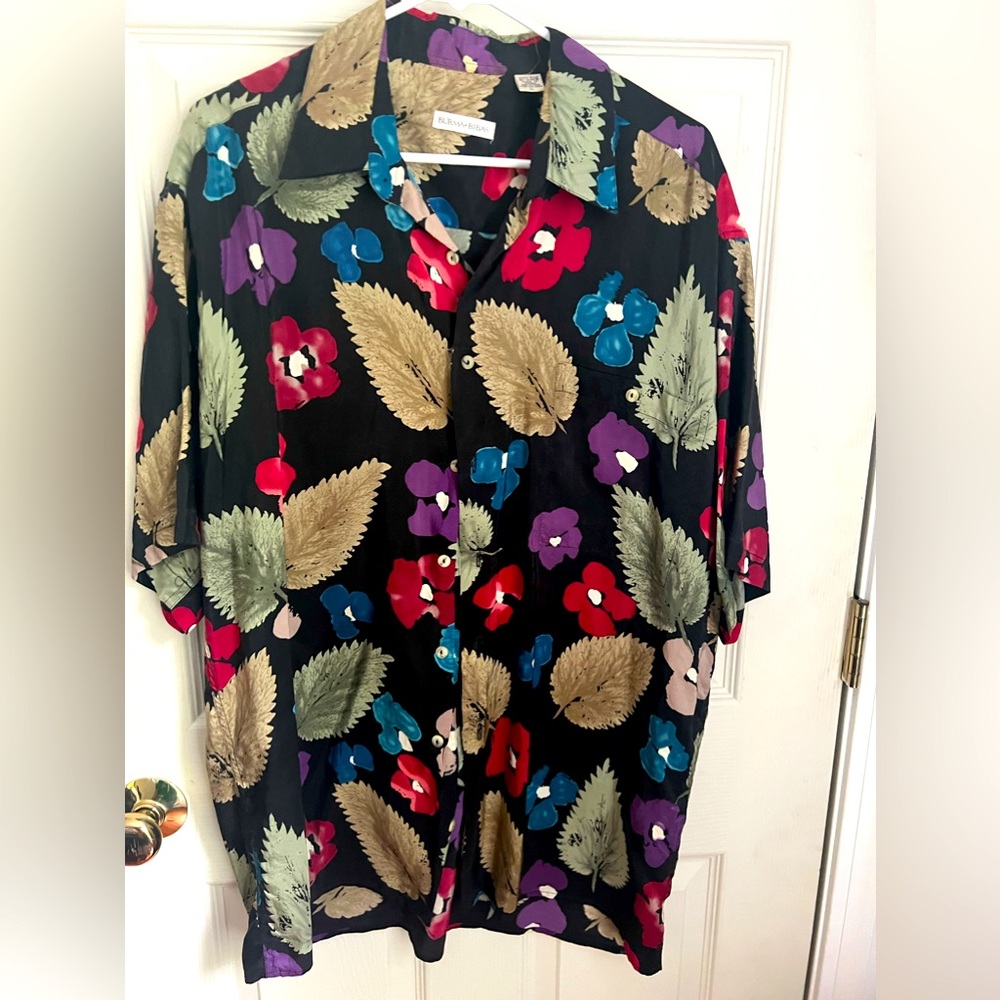 Burma Bibas short sleeve button shirt size Large